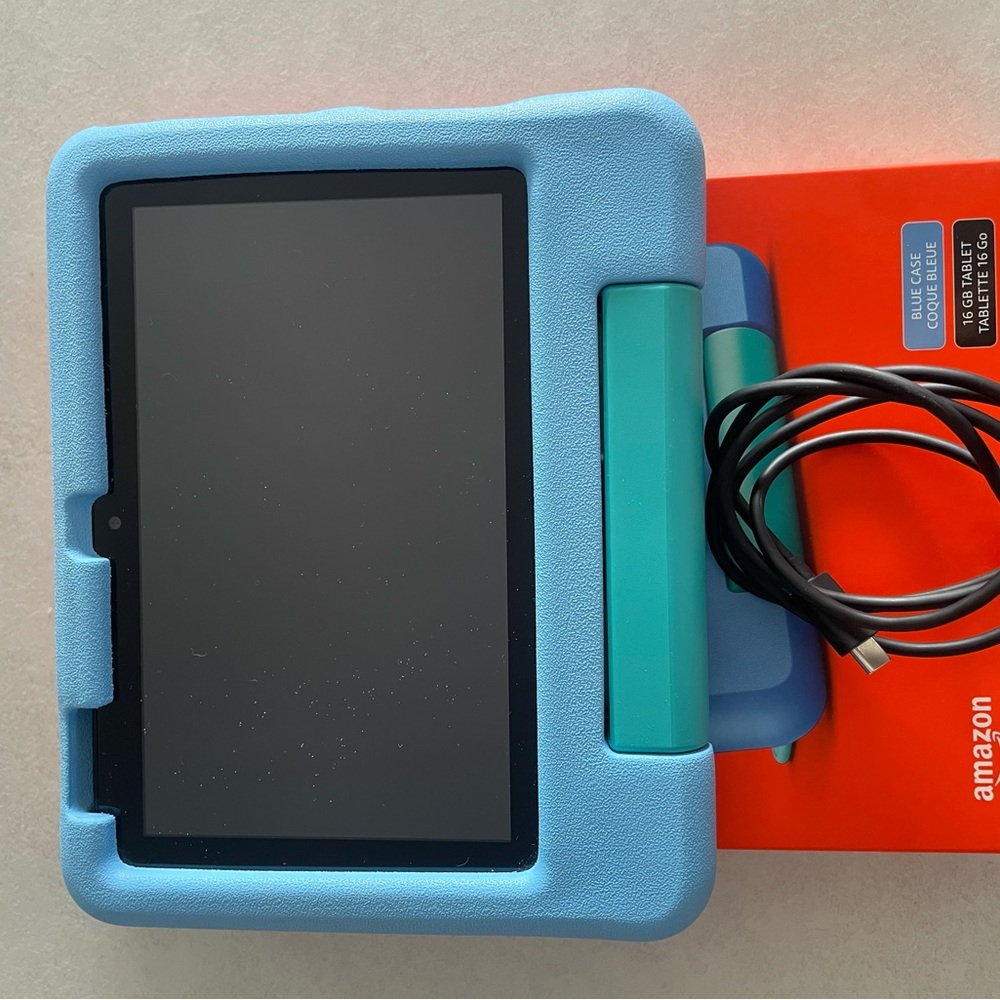 Amazon Blue Tablet with Protective Case